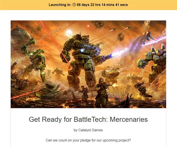 Catalyst Game Labs Posts New BattleTech: Mercenaries Kickstarter Preview